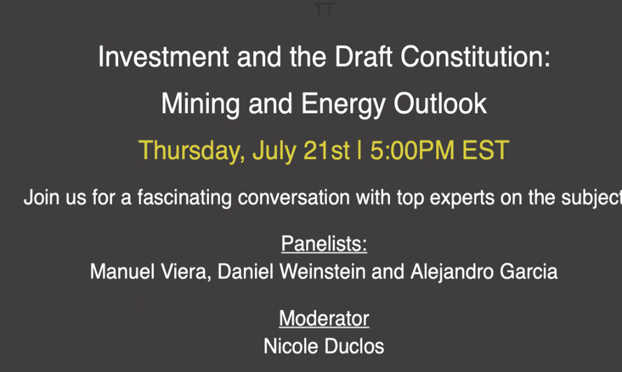 Webinar: Investment and the Draft Constitution: Mining and Energy Outlook